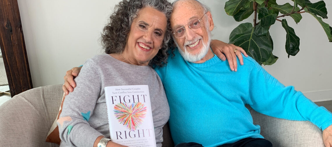 John and Julie Gottman with their book Fight Right