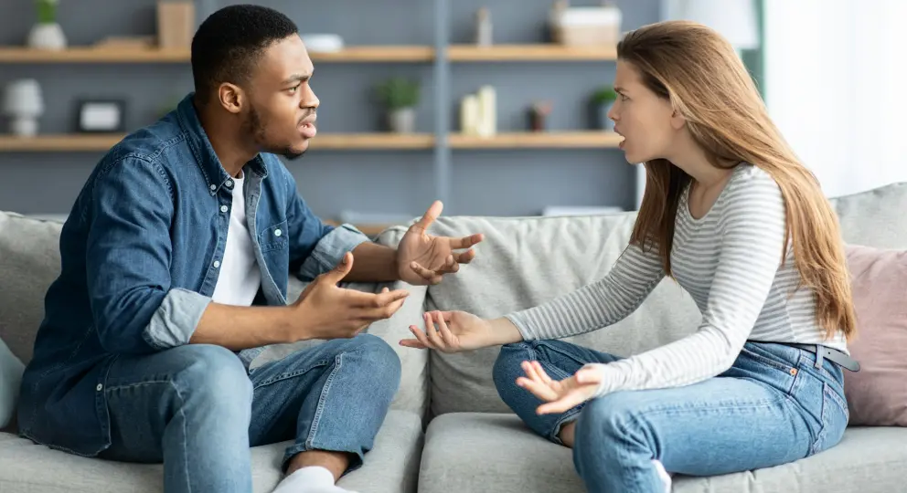 Young Couple talking earnestly