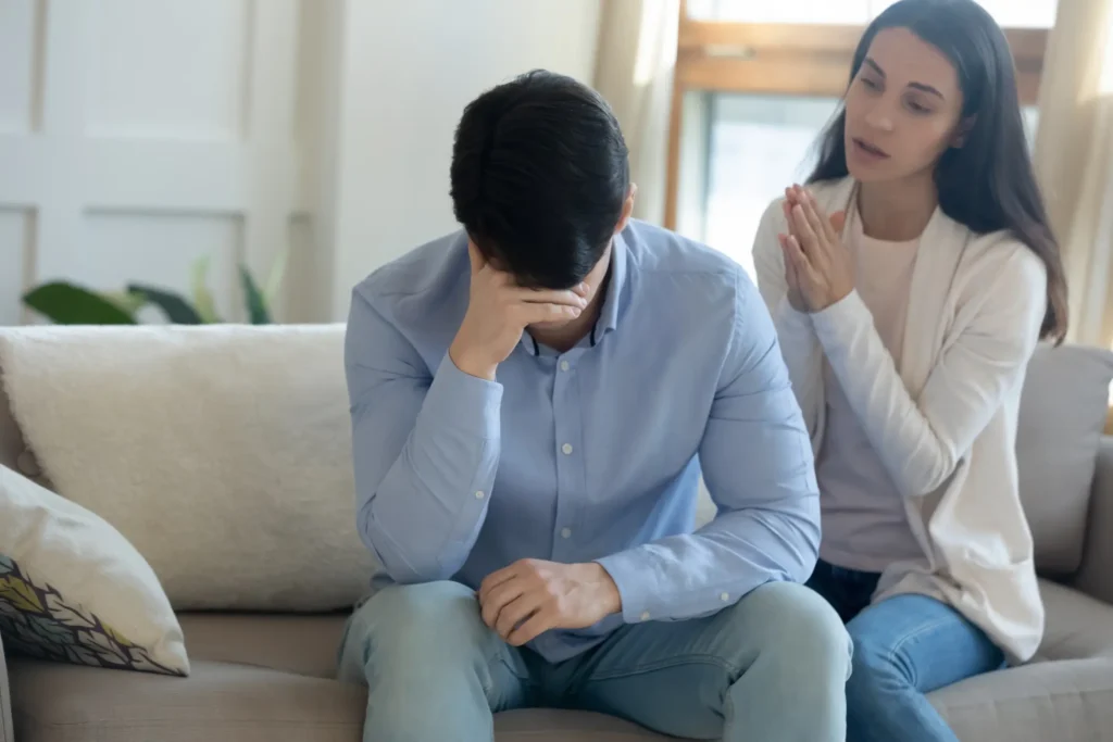 A wife trying to express her needs to an exasperated husband.