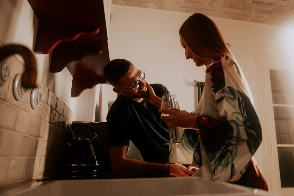 A couple in a kitchen, working through weaponized incompetence together
